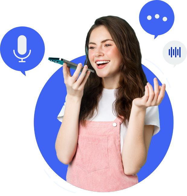 Girl with Different Icons